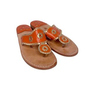 JACK ROGERS NAVAJO ORANGE THONG SANDALS SZ 8